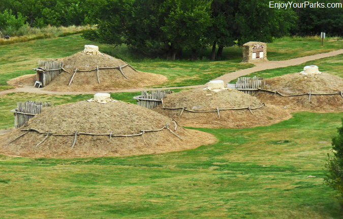Earth lodges at the On-A-Slant Indian Village at Fort Abraham Lincoln State Park, North Dakota