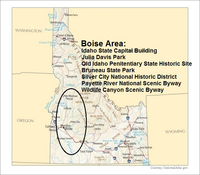 Idaho Map, Boise Area