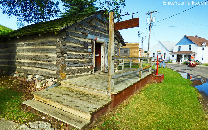 Pioneer cabin at Frontier Village in Jamestown North Dakota