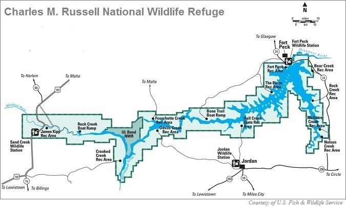 Charles M. Russell National Wildlife Refuge Map