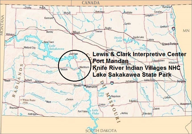 North Dakota Map, Jamestown Area
