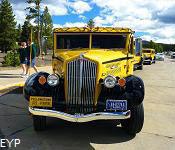 Yellowstone Park Yellow Bus, Old Faithful Area, Yellowstone National Park