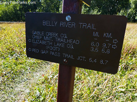 Belly River Trail sign, Glacier National Park