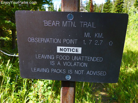 Bear Mountain Trail Sign, Glacier National Park