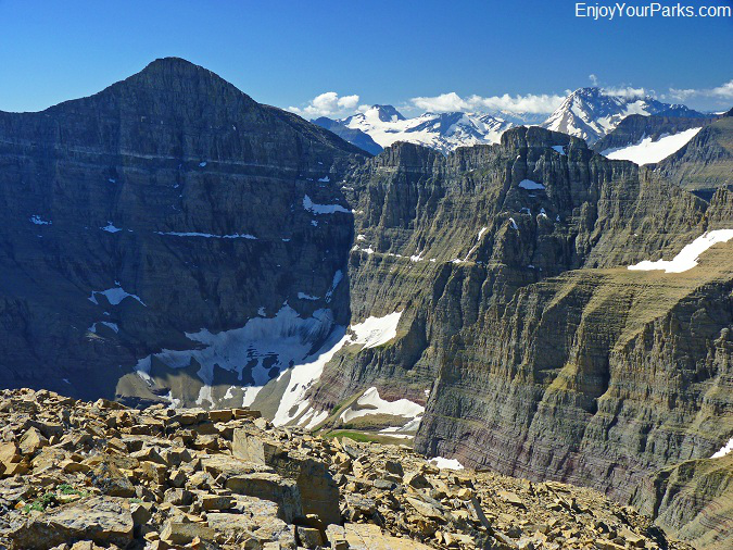 View of the north face of Mount Siyeh from the summit of Allen Mountain, Glacier Park