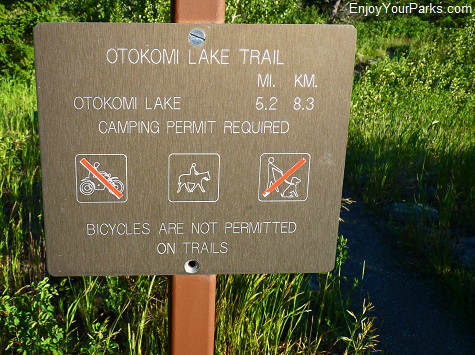 Otokomi Lake Trailhead sign, Glacier National Park