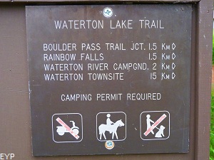 Waterton Lake Trail Information Sign
