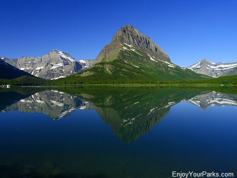 Swiftcurrent Lake with Mount Gould, Grinnell Point and Swiftcurrent Mountain, Many Glacier Area, Glacier National Park