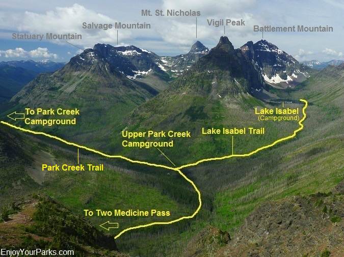 Park Creek Valley as viewed from Two Medicine Pass, Glacier National Park