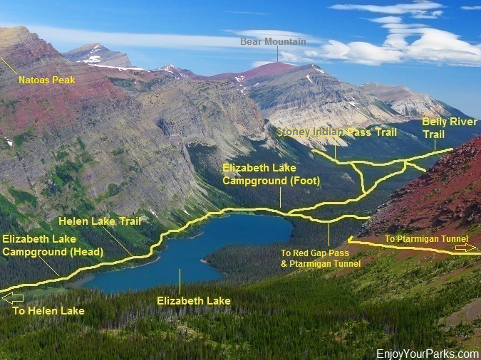 Belly River Valley and Elizabeth Lake, Glacier National Park