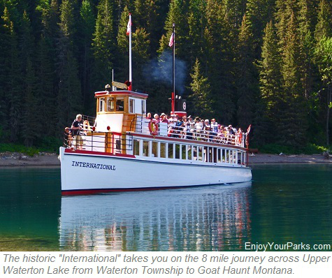 Historic International, Waterton Lake Boat Tour to Goat Haunt Montana in Glacier National Park