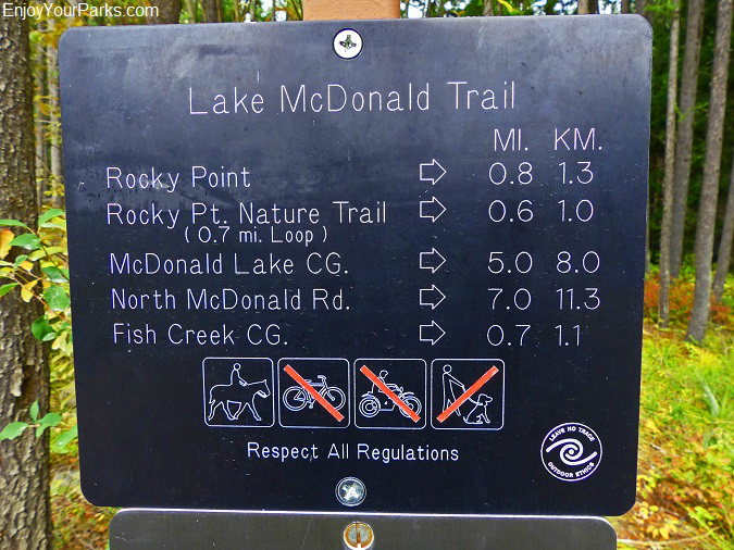 Lake McDonald Trail, Rocky Point Nature Trail, Glacier National Park