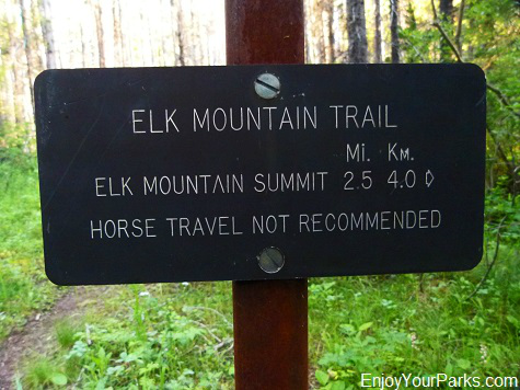 Elk Mountain Trail sign, Glacier National Park