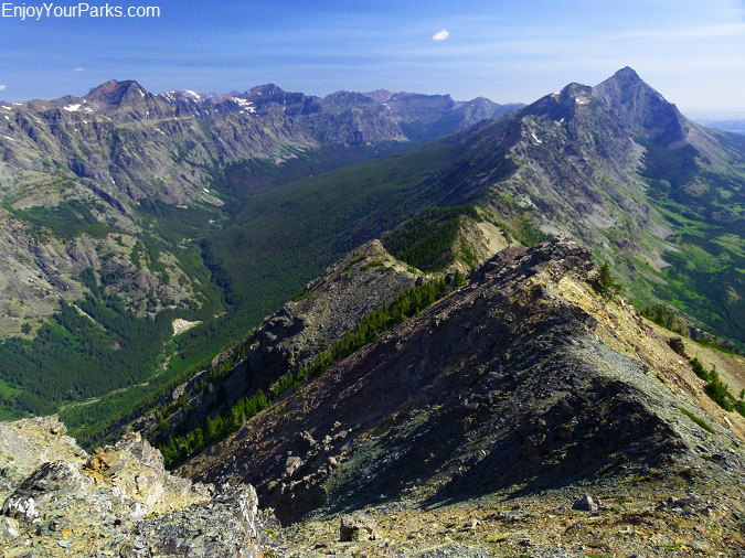 On the way up to Elk Mountain in Glacier Park, you'll get a great view of Mount Saint Nicholas to the north.