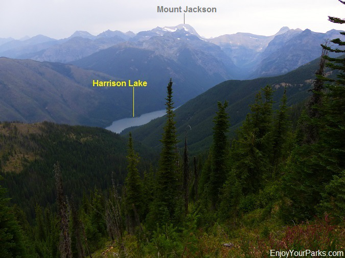 Harrison Lake with Mount Jackson, Loneman Lookout Trail, Glacier National Park