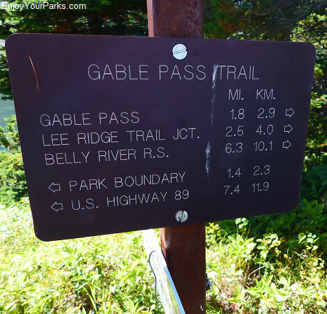 Gable Pass Trail sign, Glacier National Park