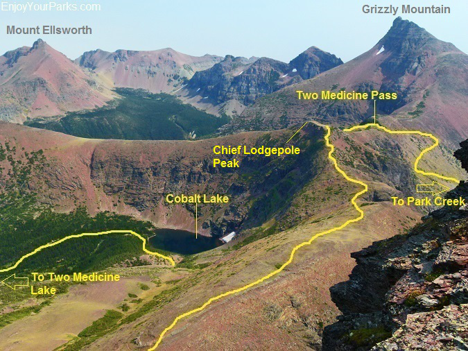 Two Medicine Pass as viewed from Mount Rockwell, Glacier National Park