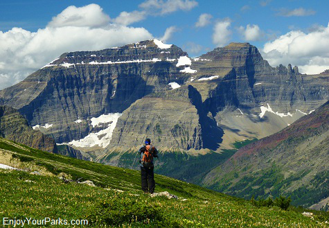 View of Mount Cleveland from Lee Ridge in Glacier National Park