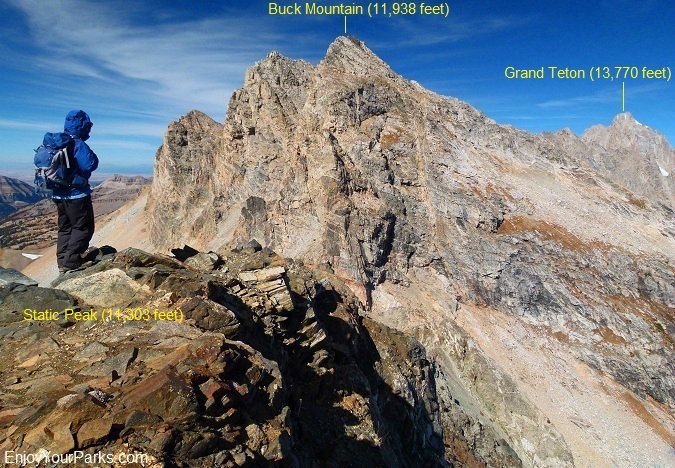 The view from the Summit of Static Peak in Grand Teton National Park