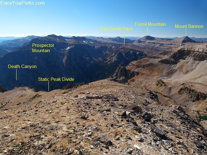 This is a view to the south from the Summit of Static Peak in Grand Teton National Park.