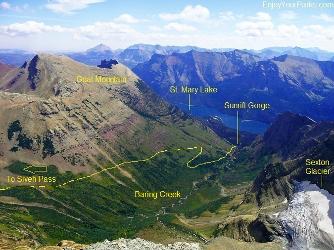 View from the summit of Matahpi Peak of the Siyeh Pass Trail, Glacier National Park