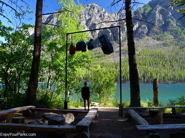 Food and cooking gear at your campground hung at least 10 feet off the ground