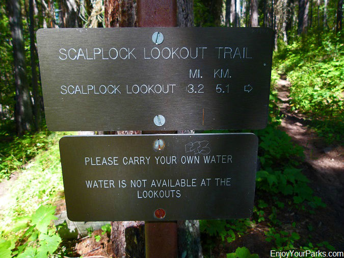 Scalplock Lookout Trail Sign, Glacier National Park