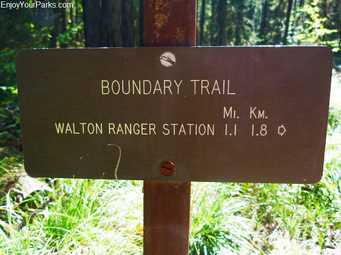Ole Creek Trail, Boundary Trail sign, Glacier National Park