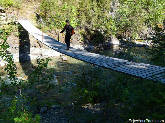 Ole Creek Suspension Bridge, Scalplock Lookout Trail, Glacier National Park