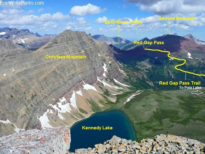 Red Gap Pass as viewed from Mount Henkel, Glacier National Park