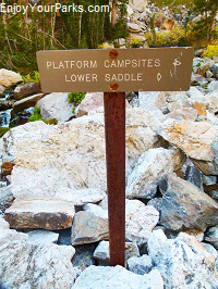 Meadows sign, Garnet Canyon Trail, Grand Teton National Park