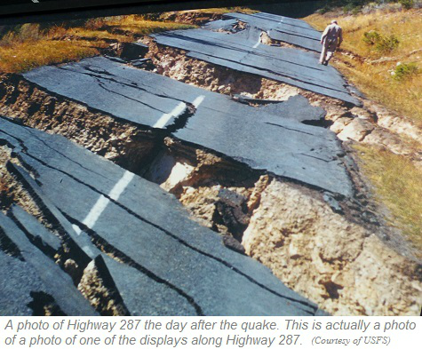 Hedgen Lake Earthquake Photo (Courtesy USFS)