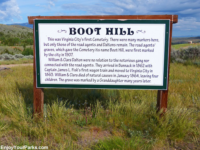 Boot Hill Sign, Virginia City Montana