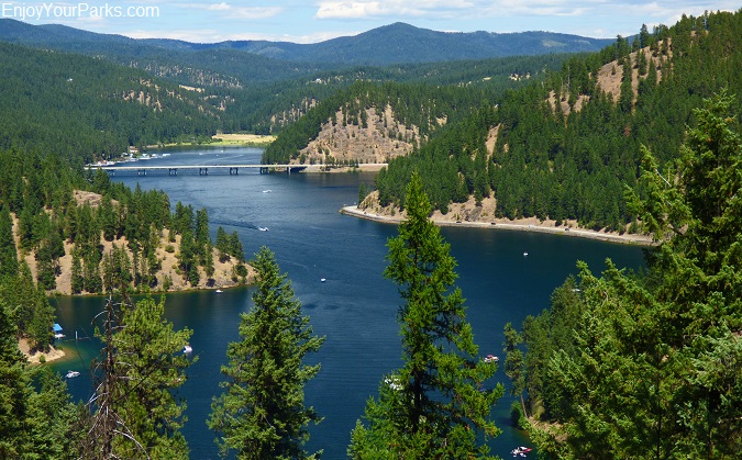 View of Lake Coeur d'Alene from the Lake Coeur d'Alene Scenic Byway.