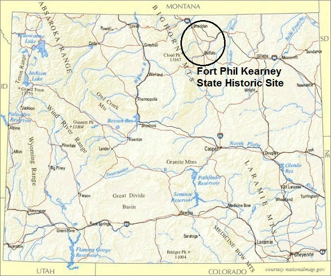 Wyoming Map, Fort Phil Kearny State Historic Site