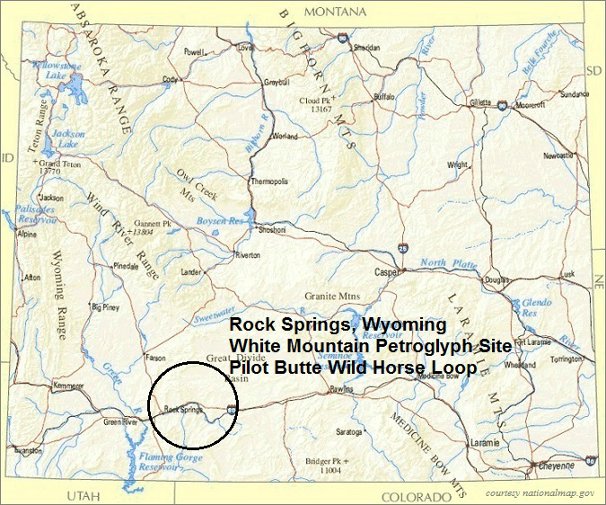 Wyoming Map, Rock Springs Area