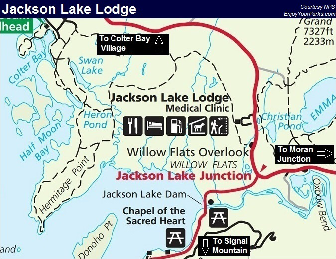 Jackson Lake Lodge, Grand Teton National Park Map