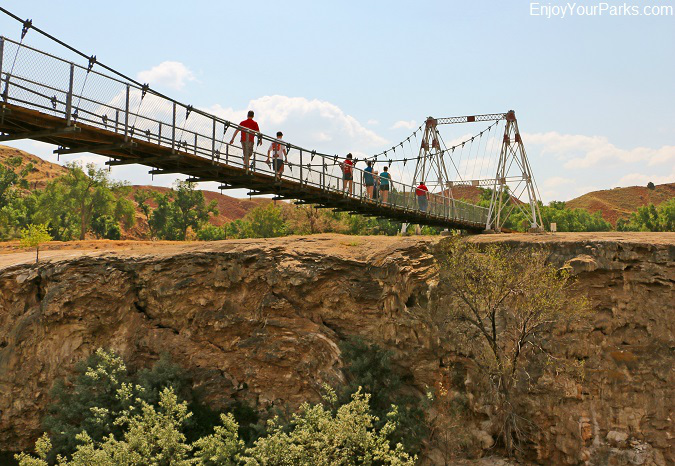 Hot Springs State Park Swinging Bridge, Thermopolis Wyoming