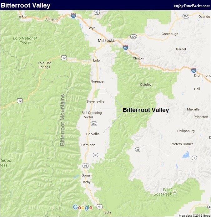 Map of Bitterroot Valley