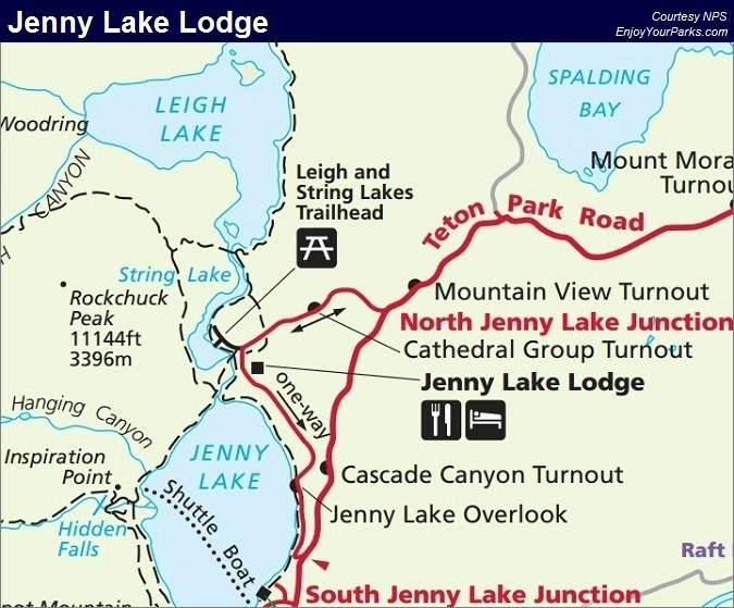 Jenny Lake Lodge, Grand Teton Lodging, Grand Teton National Park Map