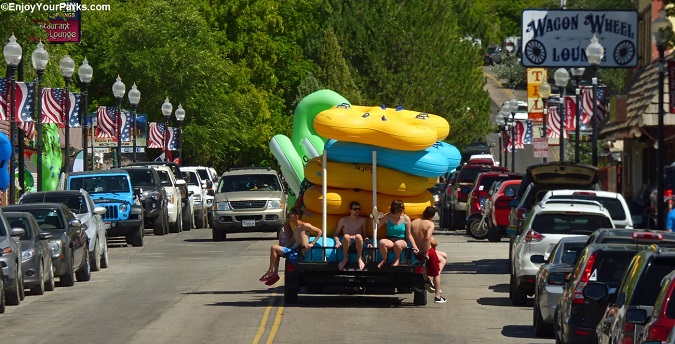 Tubers on their way for some more wild river action in Lava Hot Springs.