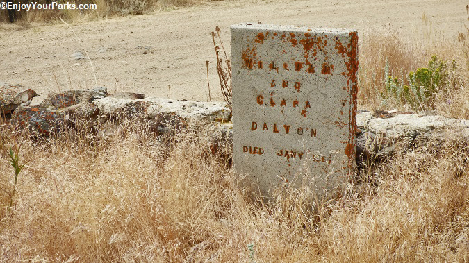 The gravesite of William and Clara Dalton on Boot Hill in Virginia City, Montana.