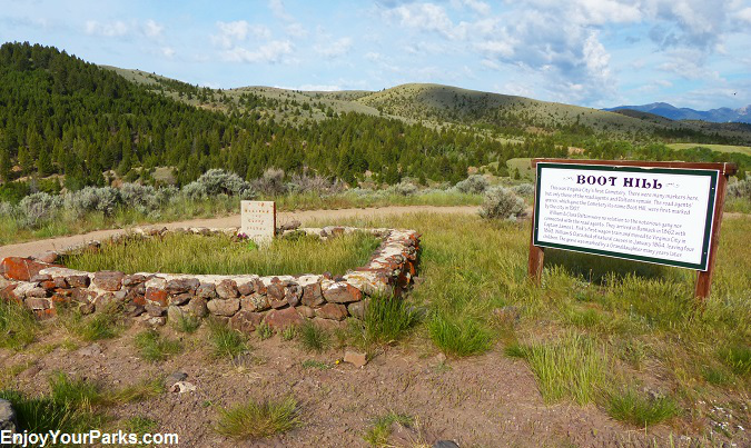 Grave site of William and Clara Dalton on Boot Hill in Virginia City Montana,