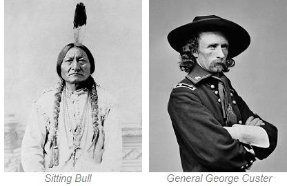 Sitting Bull and General George Custer, Little Bighorn Battlefield Montana