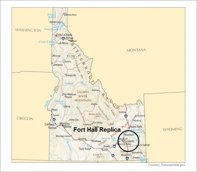 Idaho Map, Fort Hall Replica