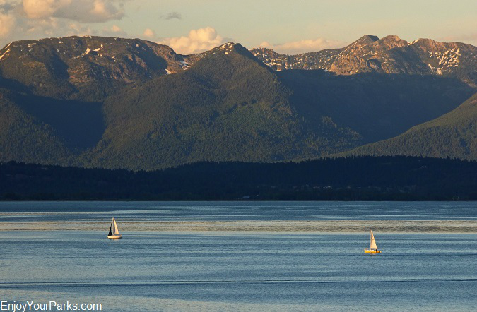 Sailboats on Flathead Lake Montana