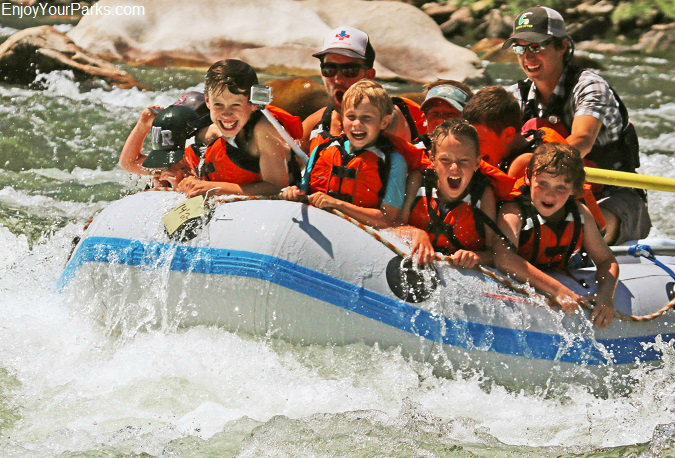 White water rafters on the Salmon River in Idaho