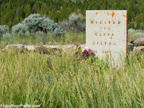 William and Clara Daltons Tombstone on Boot Hill, Virginia City Montana