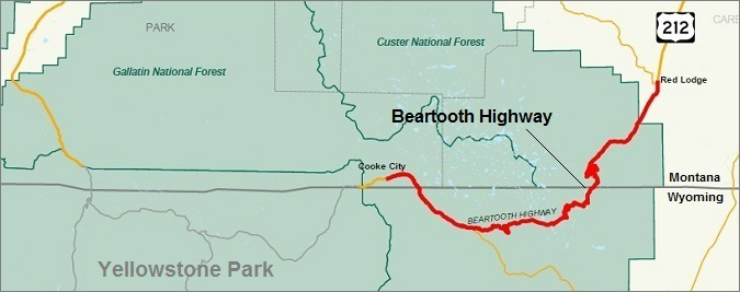 Beartooth Highway Map