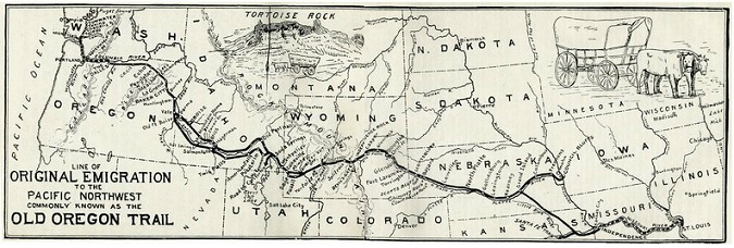 Old Oregon Trail Map, Courtesy University of Texas Libraries